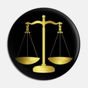 Bankruptcy Black and gold Scales of Justice